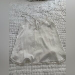 White Lace Trim Cami Top - Storia- Small